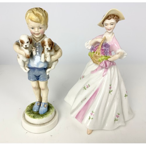 126 - ROYAL WORCESTER SARAH & MONDAY’S CHILD WITH 2 BLANK FIGURINES