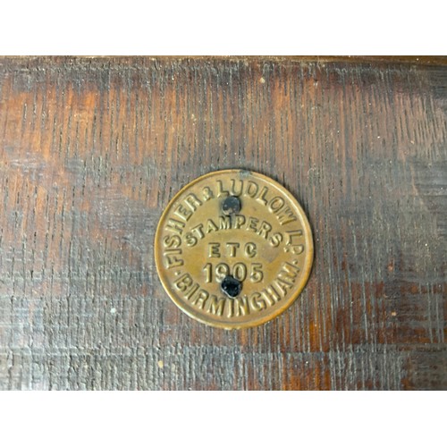 356 - 3 SILVER PLATED HERALDIC SHIELDS ON OAK PLAQUES WITH LABEL ON BACK FISHER & LUDLOW LTD 1905 BIRMINGH... 