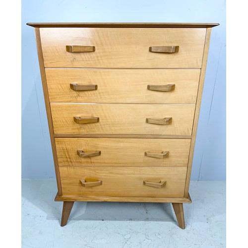 581 - G PLAN TYPE CHEST OF 5 LONG DRAWERS 118cm TALL