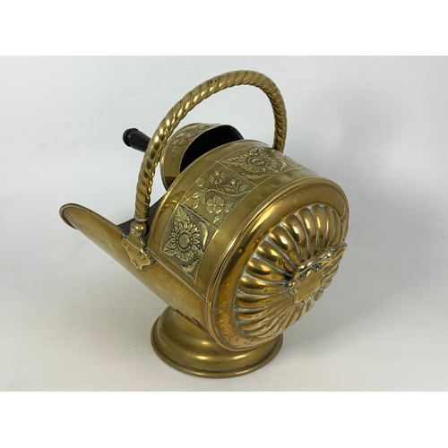 323 - BRASS COAL SCUTTLE WITH COAL SCOOP