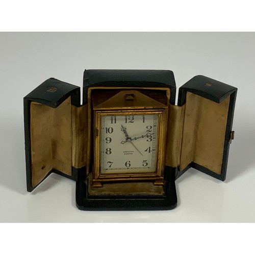 300 - SMALL CASED ZENITH 8 DAY CASED CARRIAGE CLOCK