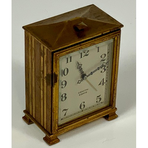 300 - SMALL CASED ZENITH 8 DAY CASED CARRIAGE CLOCK