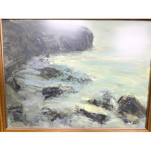 11 - JON ELLIS ACRYLIC PAINTING  74cm x 55cm FRAMED DATED 91