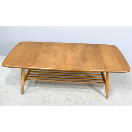 597 - ERCOL COFFEE TABLE WITH UNDERTIER 105cm LONG