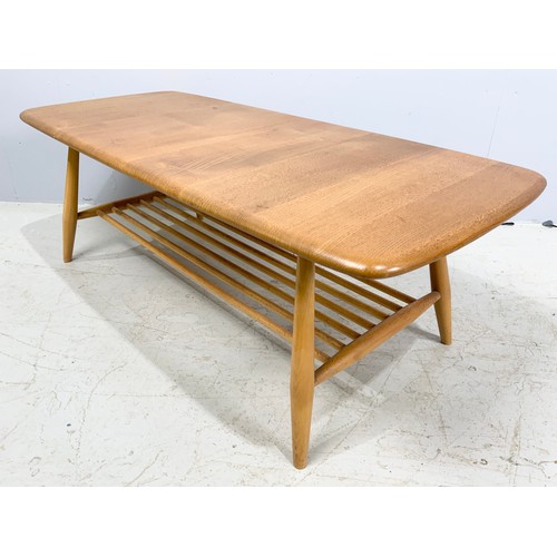 597 - ERCOL COFFEE TABLE WITH UNDERTIER 105cm LONG