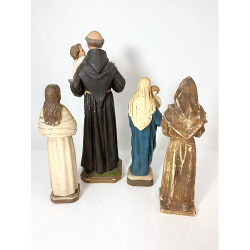 146 - 4 RELIGIOUS FIGURES TALLEST 42cm