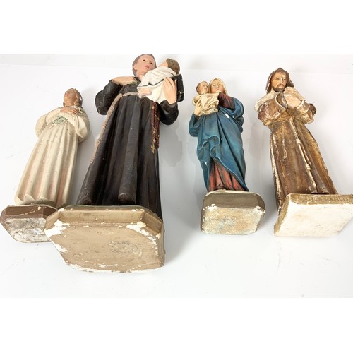 146 - 4 RELIGIOUS FIGURES TALLEST 42cm