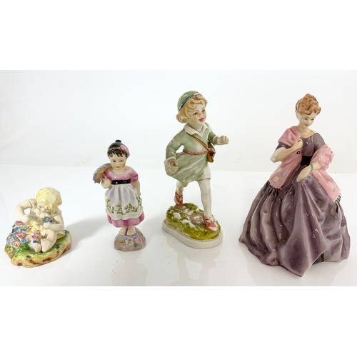 123 - 3 ROYAL WORCESTER FIGURINES FIRST DANCE , MISCHIEF , SPAIN & A PAINTED BLANK