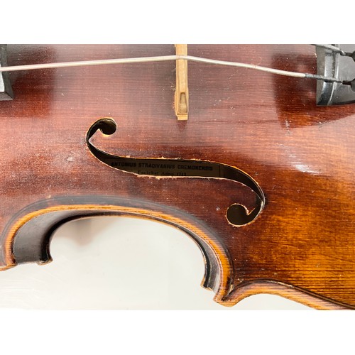 439 - VIOLIN IN CASE, VIOLIN WITH PAPER LABEL, ANTONIUS STRADIVARIUS CREMONENSIS