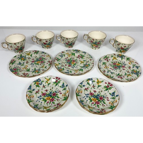 199 - LIMOGES TWO BOWLS AND THREE PLATES OREINTAL  CUPS AND SAUCERS  AND ROYAL WINTON, QUEEN ANN PART TEA ... 