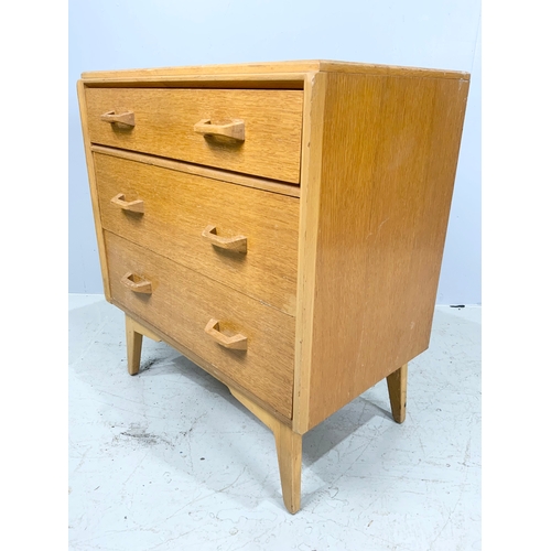 602 - LATE CENTURY EARNST GOMME FOR G PLAN CHEST OF 3 LONG DRAWERS  85cm TALL