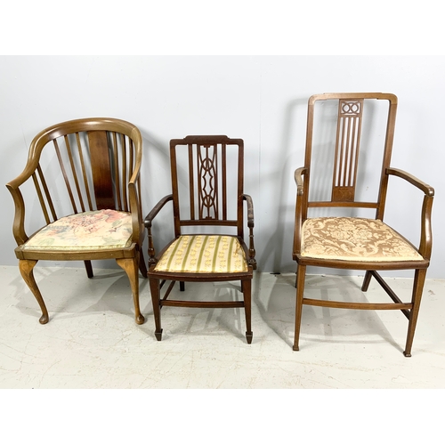 675 - 5 MISCELLANEOUS BEDROOM CHAIRS INC INLAID AND BOW CHAIRS