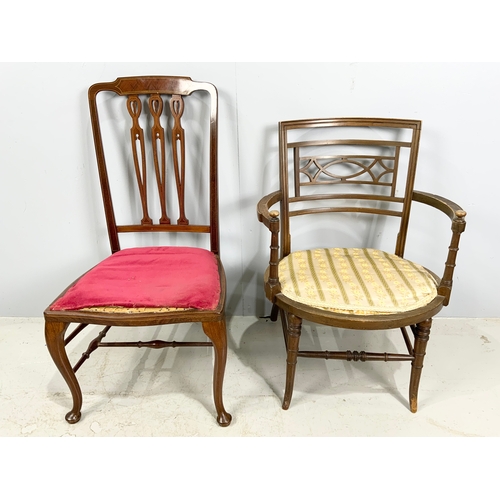 675 - 5 MISCELLANEOUS BEDROOM CHAIRS INC INLAID AND BOW CHAIRS