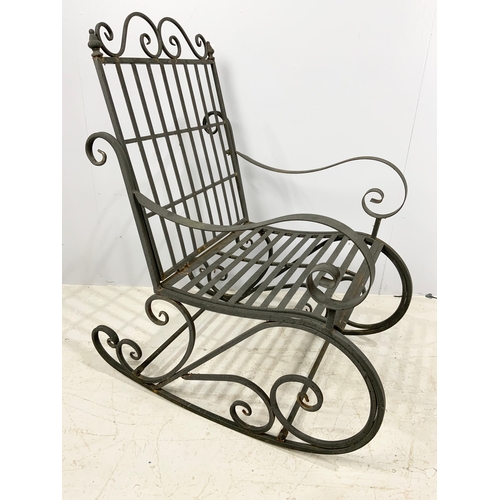 521 - METAL GARDEN ROCKING CHAIR