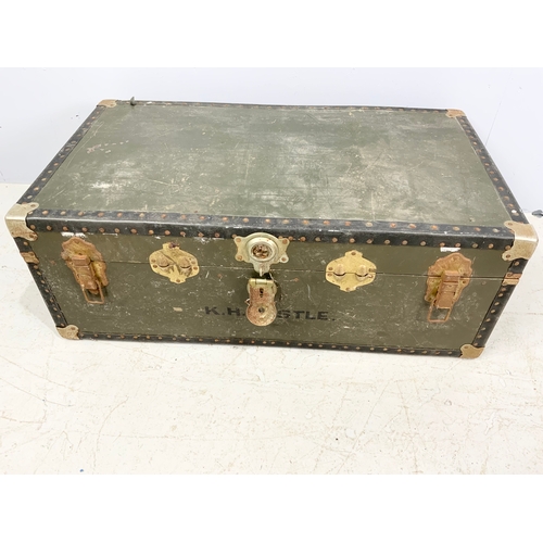 378 - MOSSMAN SHIPPING TRUNK 91cm LONG