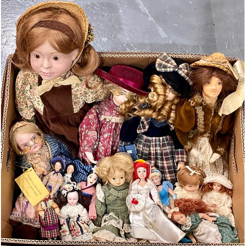 92 - COLLECTION OF MOSTLY PORCELAIN HEAD DOLLS