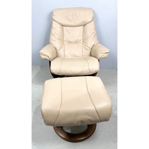 671 - STRESSLESS ARMCHAIR AND FOOTSTOOL