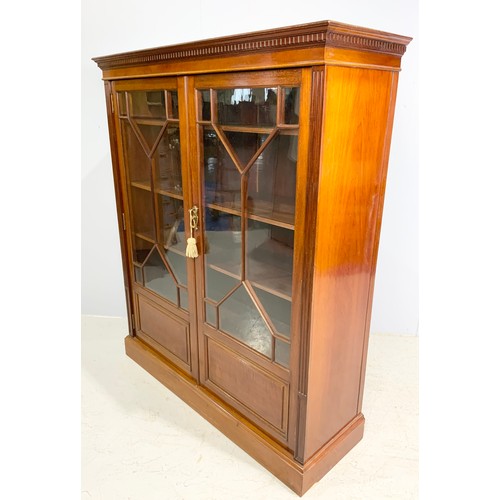 544 - MAPLE & CO MAHOGANY ASTRAGAL GLAZED BOOKCASE 143cm TALL