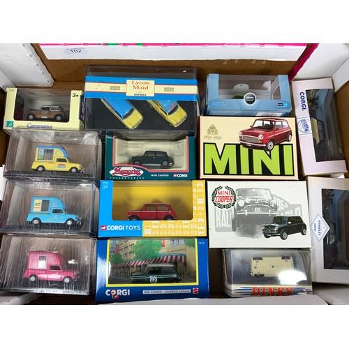 102 - DIECAST COLLECTION, A TRAY OF OXFORD DIECAST, & CORGI BOXED MODELS MOSTLY A THEAMATIC MINI COLLECTIO... 