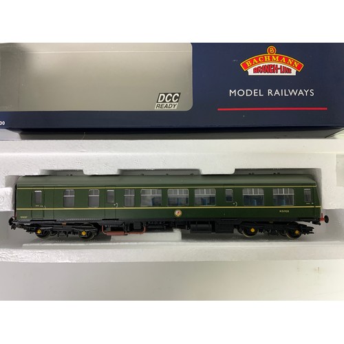 434 - BACHMANN 32-900A CLAS 108 2 CAR DMU, BR GREEN WITH SPEED WHISKERS, DCC FITTED AND CHECKED MARCH 23.