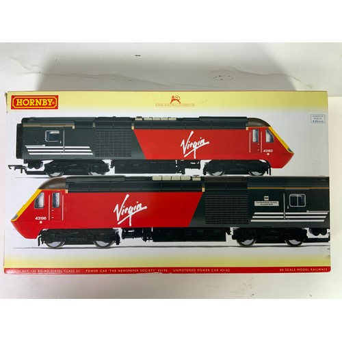 432 - HORNBY R2704 VIRGIN TRAINS CLASS 43 POWER CAR SET 43196 & 43162, DCC SOUND FITTED CHECKED MARCH 23