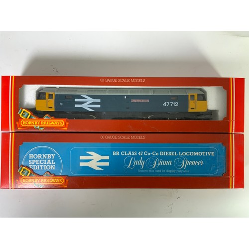 440 - HORNBY TWO SPECIAL EDITION CLASS 47 DIESELS, R316 47712 CLASS 47 LADY DIANA SPENCER, BOTH BOXED