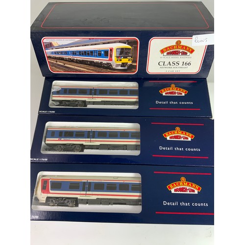 433 - BACHMANN CLASS 166 DMU, THREE CAR SET 31-025, BOXED