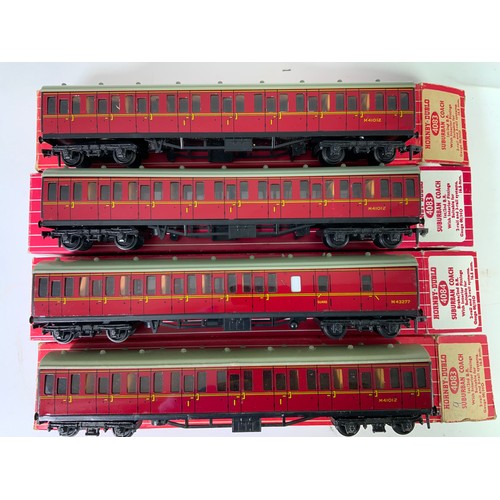 415 - HORNBY DUBLO, 6 SD SUBURBAN COACHES, ( 2 X HD BOXES & 2 X TONY COOPER BOXES)