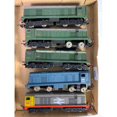 420 - WRENN, COLLECTION OF 5 WRENN CLASS 20 LOCOMOTIVES, INC RARE RAILFREIGHT 20132, NP 8015, 3 X D8017. A... 