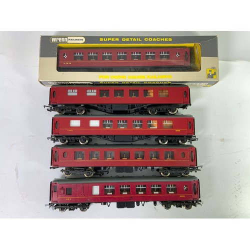 416 - WRENN, LMS PULLMAN COACHES, X5. (1 IS BOXED W6010 LMS 2ND)