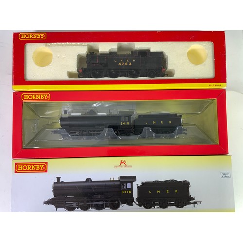 479 - HORNBY R3424 LNER 0-8-0 Q6 3418, BOXED DCC READY APPEARS UNUSED, & R2269 LNER 0-6-2T N2 4753