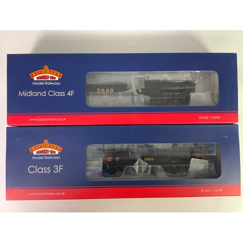 485 - BACHMANN, 2 BOXED LOCOMOTIVES, 31-627B LMS CLASS 3F 3520 LMS BLACK, T/W 31-883 CLASS 4F 3848 LMS BLA... 