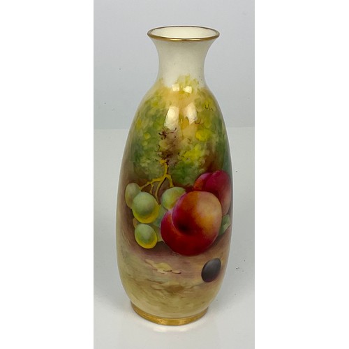 49 - ROYAL WORCESTER HAND PAINTED FALLEN FRUIT SIGNED MOSLEY SHAPE 2491 APPROX 15CM TALL