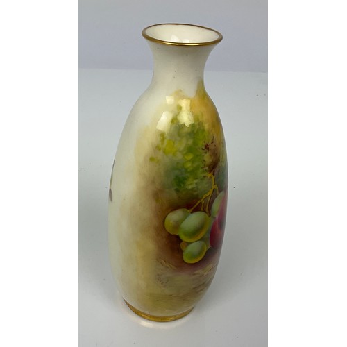 49 - ROYAL WORCESTER HAND PAINTED FALLEN FRUIT SIGNED MOSLEY SHAPE 2491 APPROX 15CM TALL