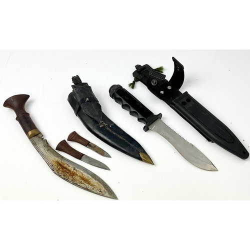 157 - SHARMANS KUKRI KNIFE AND A DIVER’S KNIFE