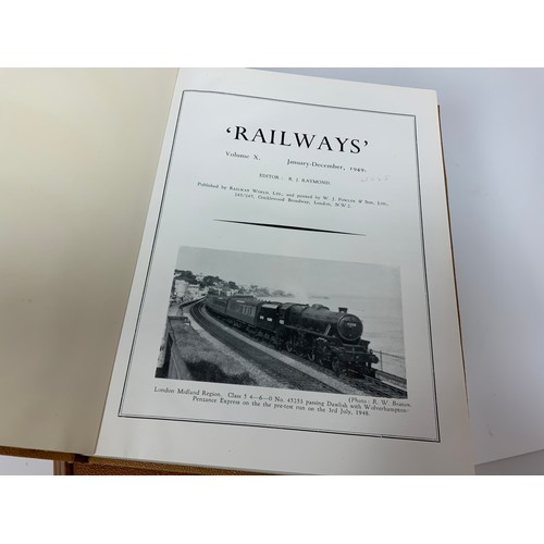 246 - HISTORICAL RAILWAY BOOKS, 10 BOUND VOLUMES OF RAILWAYS C.1939 TO 1949, RARE TITLES