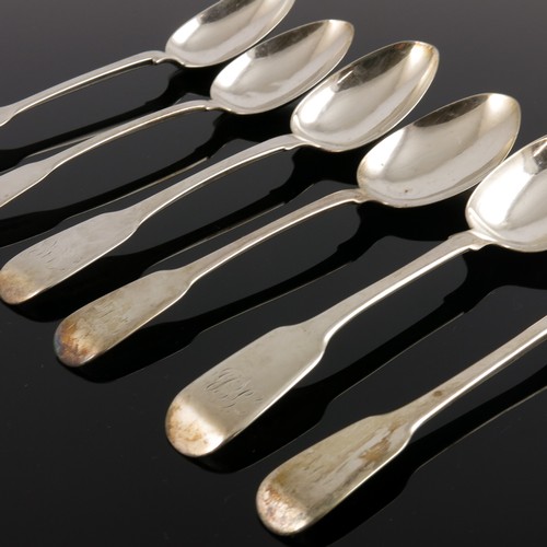 238 - 6 SILVER DESSERT SPOONS, APPROX. 241g