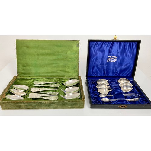 227 - SILVER SPOON 1862, BOXED SCOTIA ‘SILVER’ SPOONS ELKINGTON FISH SERVERS, BOXED APOSTLE SPOONS, & AMER... 