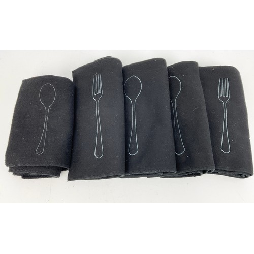 259 - BOXED ROBERT WELCH AMMONITE 56 PIECE FLATWARE AND FIVE CLOTH ROBERT WELCH CUTLERY BAGS