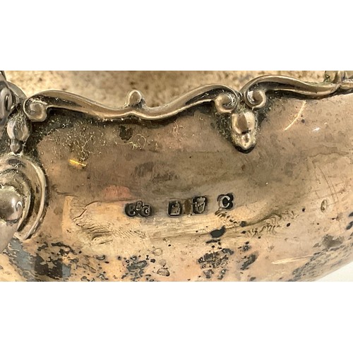 283 - IRISH SILVER PEDESTAL BOWL/ TROPHY WITH SCROLL HANDLES, ELKINGTON & CO. DUBLIN 1848-9, APPROX. 477g