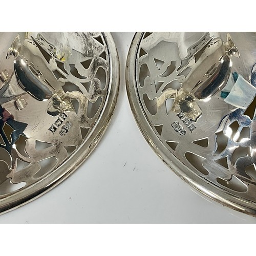 301 - PAIR OF PIERCED SILVER BONBON DISHES, approx. 122g