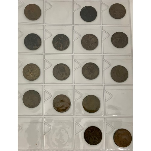 352 - COINS, A COLLECTORS ALBUM UNSORTED PRE DECIMAL,  INC SILVER HALF CROWNS, EARLY PENNY & HALF PENNY, S... 