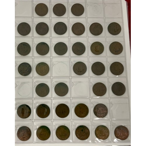 352 - COINS, A COLLECTORS ALBUM UNSORTED PRE DECIMAL,  INC SILVER HALF CROWNS, EARLY PENNY & HALF PENNY, S... 