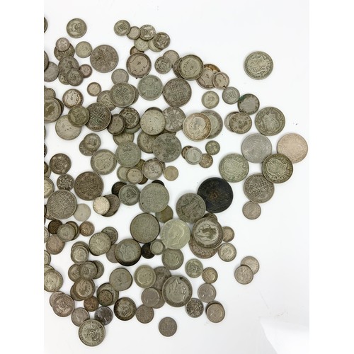 345 - QTY. UK PRE DECIMAL ‘SILVER’ COINS INC. CROWN, HALF CROWNS, SHILLINGS, SIXPENCES AND THREEPENCES