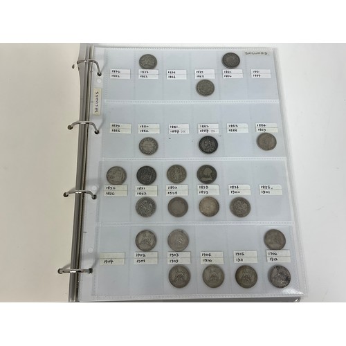 368 - ALBUM CONTAINING A COLLECTION OF UK PRE DECIMAL ‘SILVER’ INCLUDING SILVER 3D (79 INC. RARE, SILVER A... 