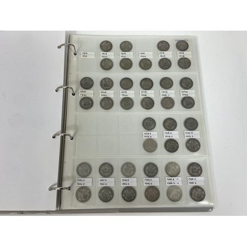 368 - ALBUM CONTAINING A COLLECTION OF UK PRE DECIMAL ‘SILVER’ INCLUDING SILVER 3D (79 INC. RARE, SILVER A... 