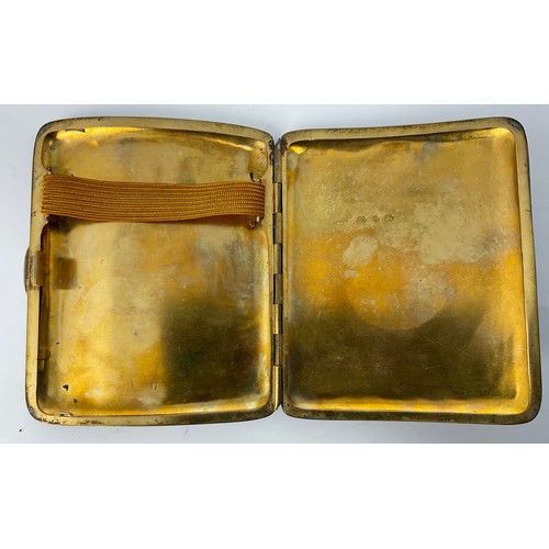 308 - THREE HALLMARKED SILVER CIGARETTE CASES,  APPROX. 450 GRAMS