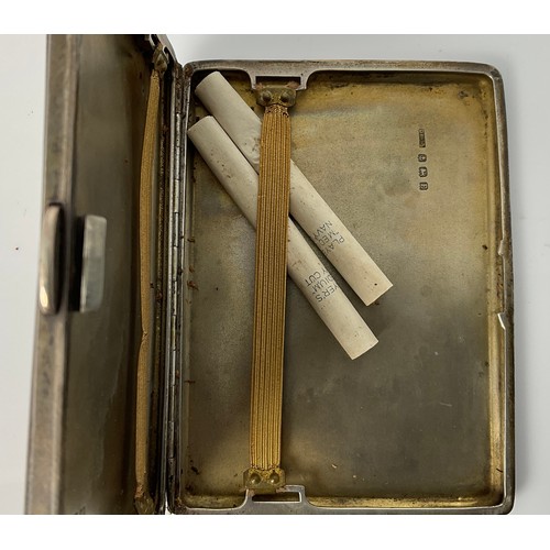 308 - THREE HALLMARKED SILVER CIGARETTE CASES,  APPROX. 450 GRAMS