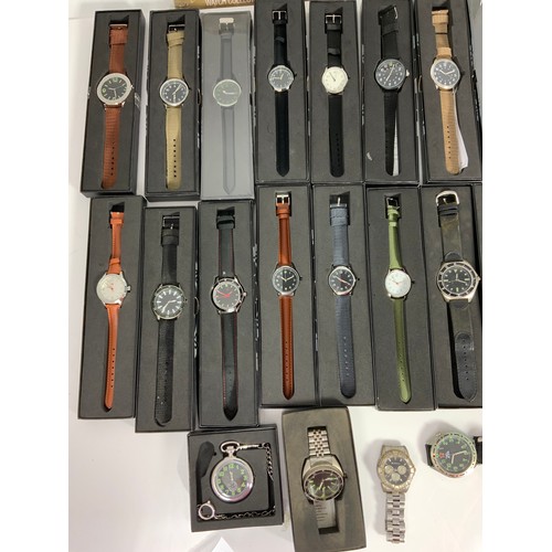 458 - COLLECTION OF MILITARY WATCHES MANY BOXED ETC