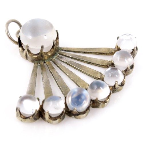 502 - HORSESHOE SHAPED BROOCH SET WITH MOONSTONES AND ONE OTHER MOONSTONE BROOCH AF